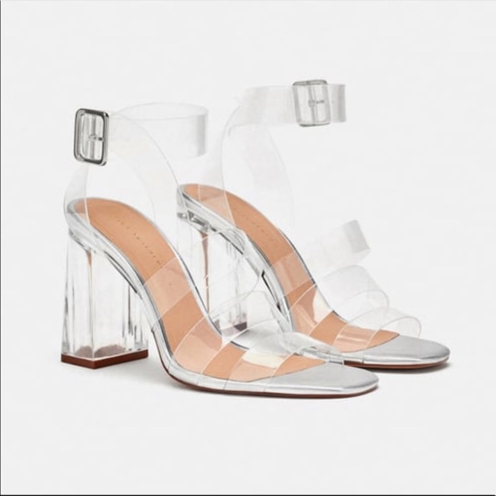 Zara Clear Strappy Heels